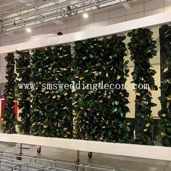 green wall leaves